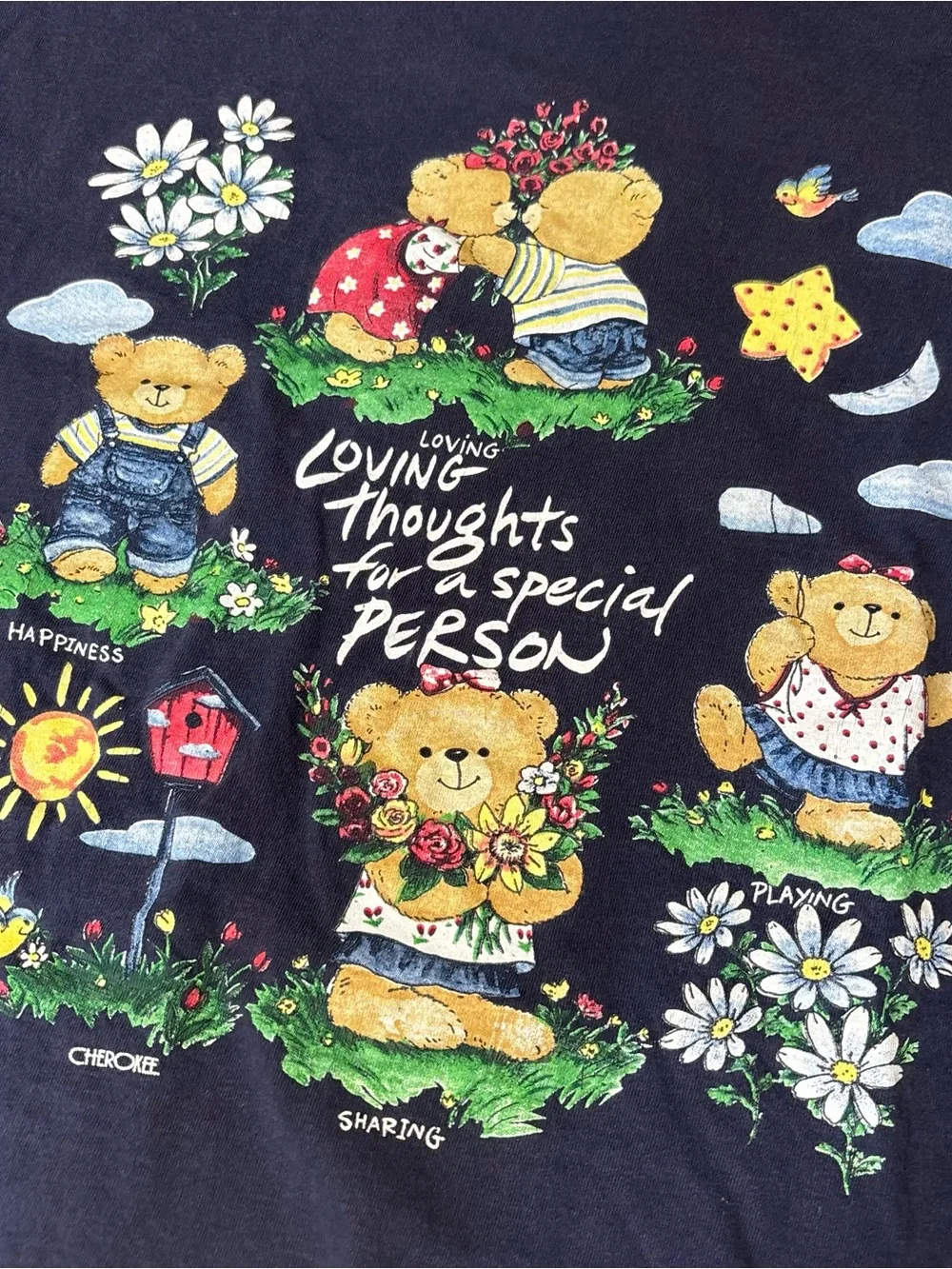 Women’s Vintage Cute Cherokee Bear Tee size L